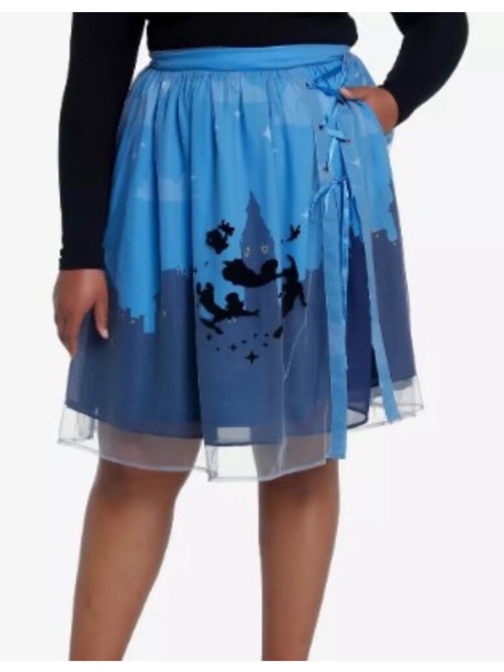 Disney Peter Pan Night Sky Lace Ip Skirt Blue XS